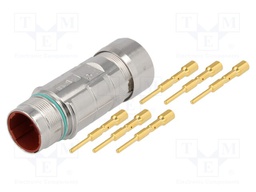 Connector: M23; plug; PIN: 6; male; crimped; for cable; straight; 25A