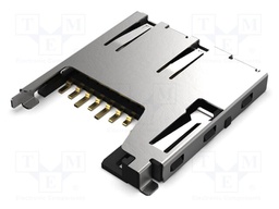 Connector: for cards; microSD; push-push; SMT; gold flash; 1.88mm