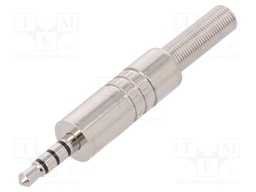 Plug; Jack 3,5mm; male; stereo; with strain relief; ways: 4