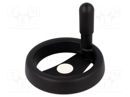 Knob; with handle; H: 37mm; Ømount.hole: 10mm; black; 0÷80°C