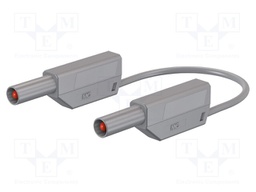 Test lead; 32A; 1kV; grey; nickel plated; 2.5mm2; 0.75m