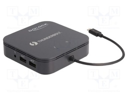 Hub USB; Thunderbolt 3; 10/100/1000Mbps; black; 0.2m; 60W