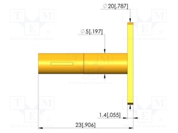 Test probe socket; gold-plated; Flange height: 0.4mm