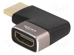 Adapter; HDMI socket,HDMI plug 90° left/right; metal