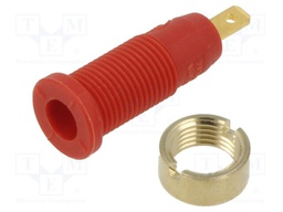 Connector: 2mm banana; socket; 10A; 1kV; 28mm; red; screw; -25÷70°C