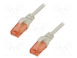 Patch cord; U/UTP; 6; stranded; Cu; LSZH; grey; 15m; 26AWG