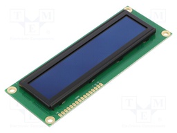 Display: OLED; alphanumeric; 16x2; Dim: 122x44x10mm; white; PIN: 16