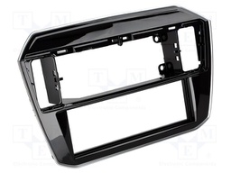 Radio frame; Seat,VW,Škoda; 1 DIN; black gloss