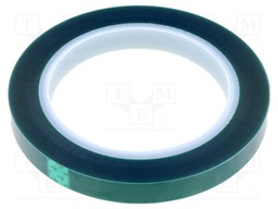 Tape: insulation; W: 12mm; L: 66m; D: 0.06mm; green; silicone; 70%