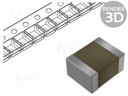 SMD Multilayer Ceramic Capacitor, 0.1 µF, 100 V, 1210 [3225 Metric], ± 10%, X7R, VJ Series