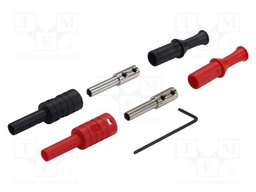 Connector: 4mm banana; socket; 36A; black,red; nickel plated