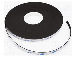 Tape: magnetic; W: 25mm; L: 30m; Thk: 1.5mm; acrylic; black; max.70°C