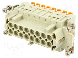 Connector: HDC; female; CSH; PIN: 16; 16+PE; size 77.27; 16A; 400V
