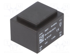 Transformer: encapsulated; 1.5VA; 380VAC; 12V; 125mA; Mounting: PCB