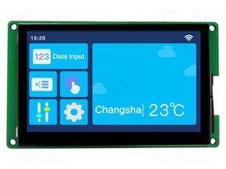Display: TFT; 4.3"; 480x800; Illumin: LED; 16MBFLASH; RGB; 250cd/m2