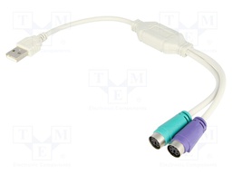 Adapter USB-PS2; PS/2 socket x2,USB A plug