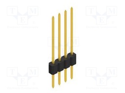 Connector: pin strips; pin header; male; PIN: 4; 1.27mm; THT; 1x4