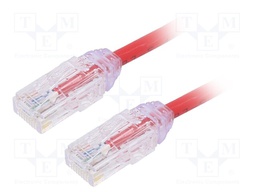 Patch cord; TX6A-28™,U/UTP; 6a; solid; Cu; LSZH; red; Len: 5m; 28AWG