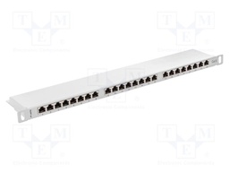 Patch panel; white; Number of ports: 24; Cat: 6; RJ45 socket x24