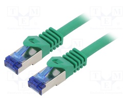 Patch cord; S/FTP; 6a; stranded; Cu; LSZH; green; 0.5m; 26AWG