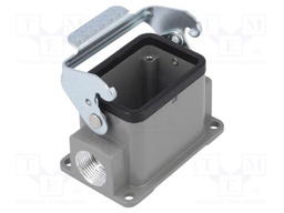 Enclosure: for HDC connectors; size D6B; with latch; straight