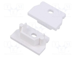 Cap for LED profiles; white; ABS; GEN2,with hole; Pcs: 20; UNI12