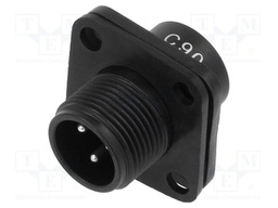 Circular Connector, Panel Mount Receptacle, 3 Contacts, Solder Pin, Aluminium Alloy Body
