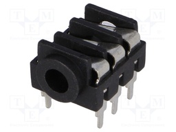 Socket; Jack 3,5mm; female; stereo; with on/off switch; THT