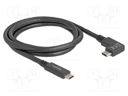 Cable; USB C plug,USB C plug 90° left/right; 1m; black; 10Gbps