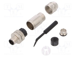 Plug; M12; PIN: 4; male; D code-Ethernet; for cable; spring clamp