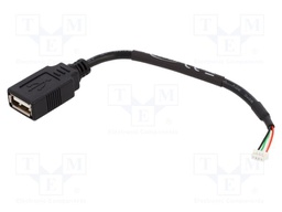Cable; USB 2.0; USB A socket,4pin pin header; gold-plated; 0.15m