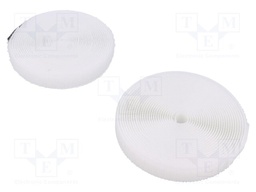 Tape: hook and loop; W: 20mm; L: 5m; Thk: 3mm; acrylic; white