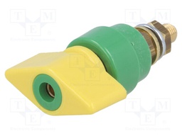 Laboratory clamp; yellow-green; 1kVDC; 63A; Contacts: brass; 58mm