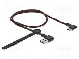 Cable; USB 2.0; gold-plated; 0.5m; black,red; 24AWG,28AWG; 480Mbps