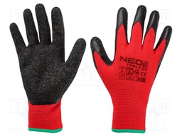 Protective gloves; Size: 8; black-red; polyester; Safety cat: 2