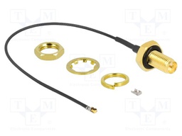 Cable; 100mm; IPEX MHF 4L,RP-SMA female; black; with o-ring seal