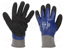Protective gloves; Size: 9,L; blue; latex,polyester