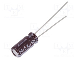 Capacitor: electrolytic; low impedance; THT; 6.8uF; 50VDC; Ø5x11mm