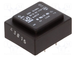 Transformer: encapsulated; 0.6VA; 230VAC; 6V; 100mA; Mounting: PCB