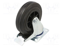 Transport wheel; Ø: 125mm; W: 38mm; H: 156mm; torsional with lock