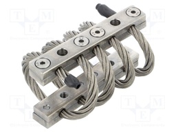 Wire rope vibration damper; stainless steel; 51mm; four loops