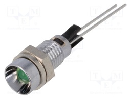 Indicator: LED; recessed; Cutout: Ø6mm; for PCB; brass; ØLED: 3mm