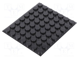 Self-adhesive foot; H: 3.6mm; black; polyurethane; Dim: Ø12.7mm