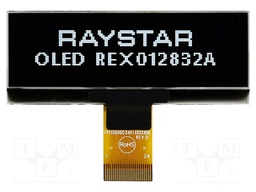 Display: OLED; graphical; 128x32; Window dimensions: 57.02x15.1mm