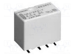 Relay: electromagnetic; DPDT; Ucoil: 12VDC; Icontacts max: 1A; PCB