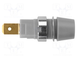 Socket; 4mm banana; 32A; 1kV; grey; gold-plated; screw; insulated