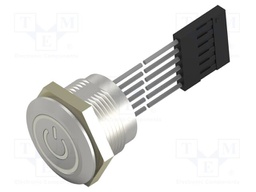 Switch: capacitive; Pos: 2; SPST; 1A/24VDC; IP68; OFF-(ON); RGB