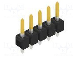 Connector: pin strips; pin header; male; PIN: 5; 2.54mm; THT; 1x5