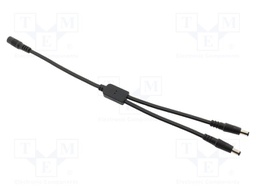 Cable; 2x0.75mm2; DC 5,5/2,1 plug x2,DC 5,5/2,1 socket; black