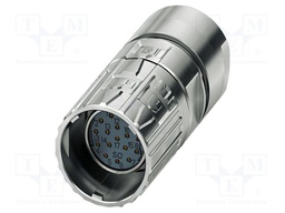 Connector: M23; plug; PIN: 17; crimped; straight; M23 PRO; 8A; 125V